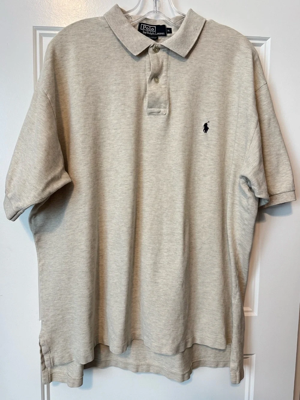 Polo Ralph Lauren Beige Classic Fit Short Sleeve Polo Shirt XL Embroidered Pony